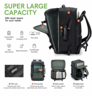 Kingsons 45L Large Capacity Travel Backpack Expand Size - Image 5