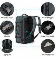 Kingsons 45L Large Capacity Travel Backpack Expand Size - Image 12